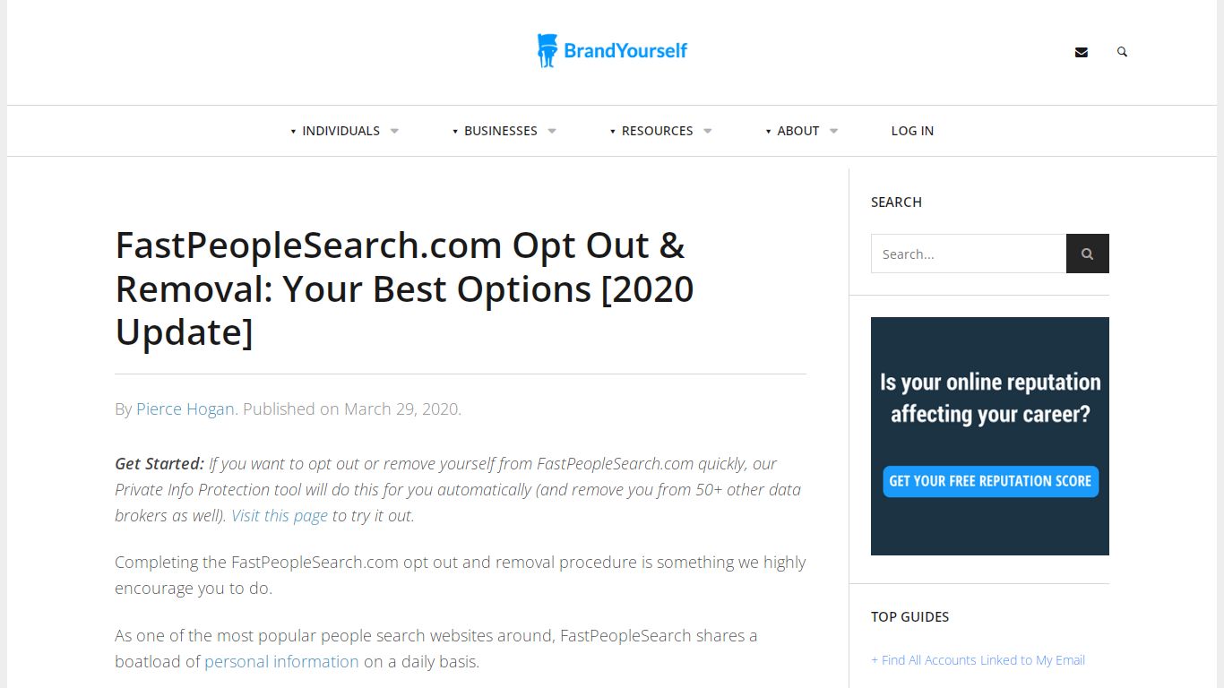 FastPeopleSearch.com Opt Out & Removal (2020 Guide) - BrandYourself